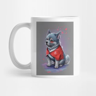 Watercolor Dog 3 - Japanese Retro Art Mug